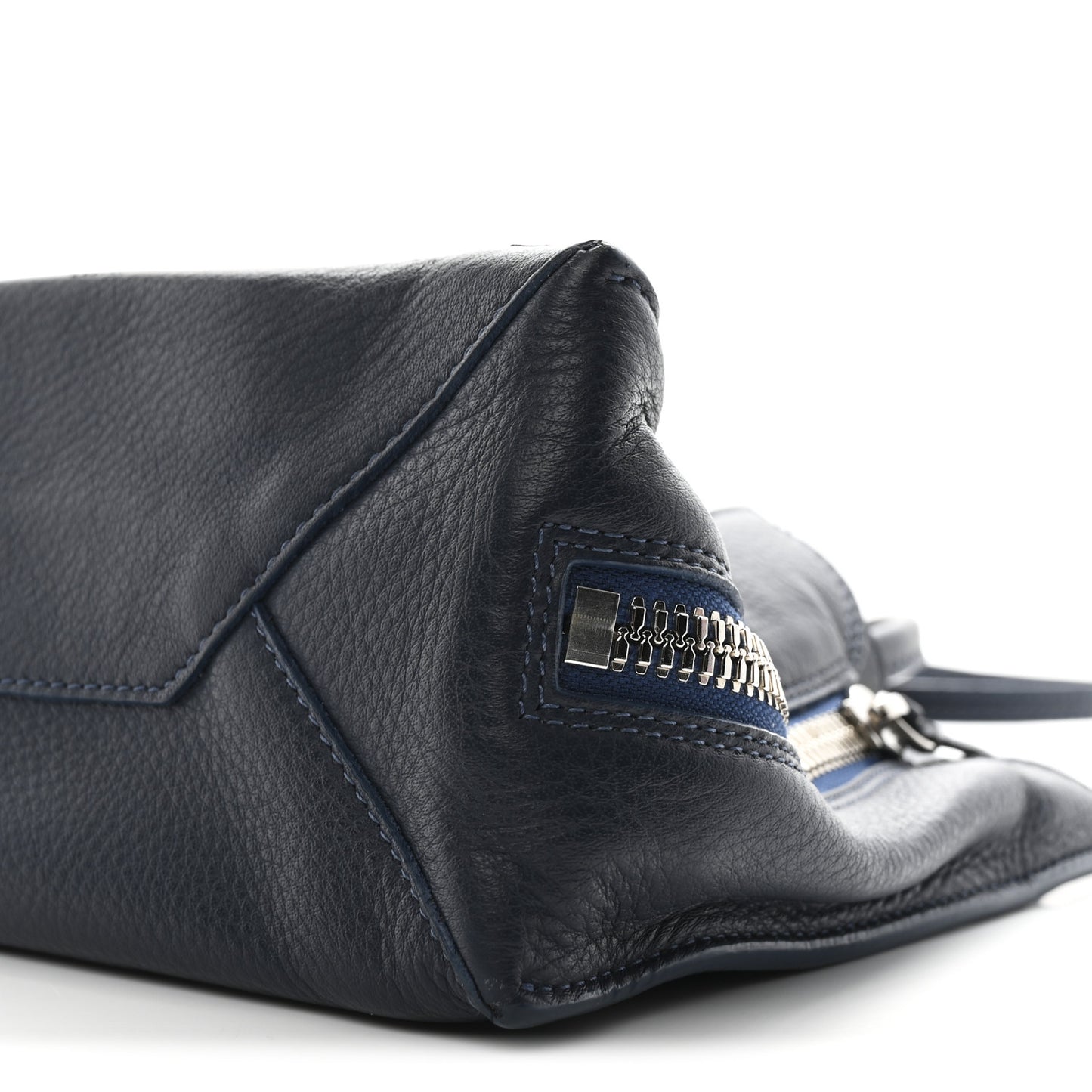 Veau Papier A6 Zip Around Tote Bleu Profond