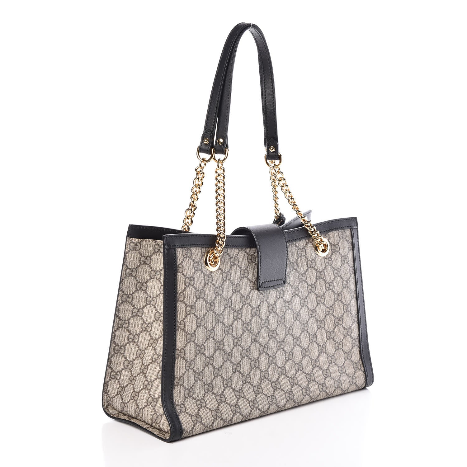 Gucci GG Supreme Monogram Medium Padlock Tote Black 3 of 9
