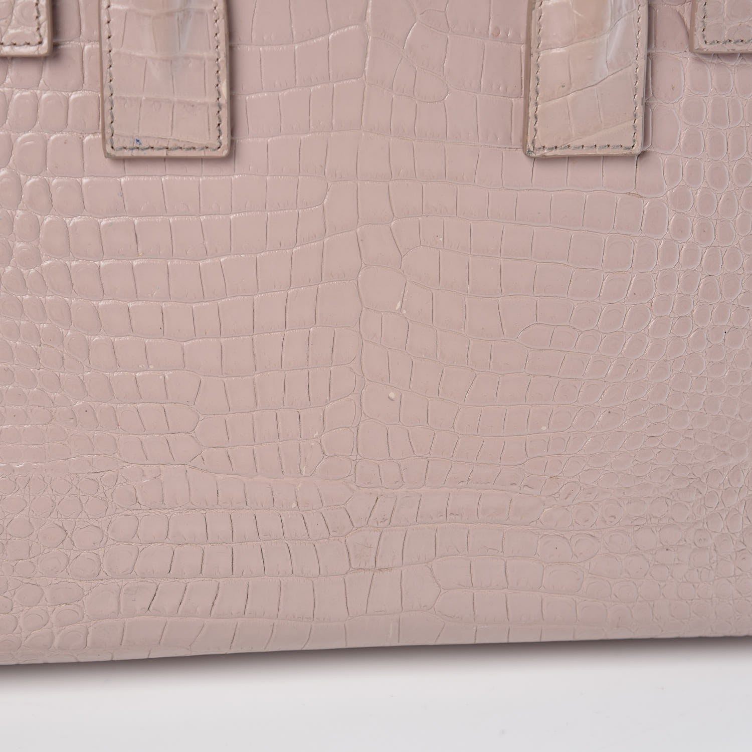Saint Laurent Calfskin Crocodile Embossed Baby Sac De Jour Rose Antic 19 of 29