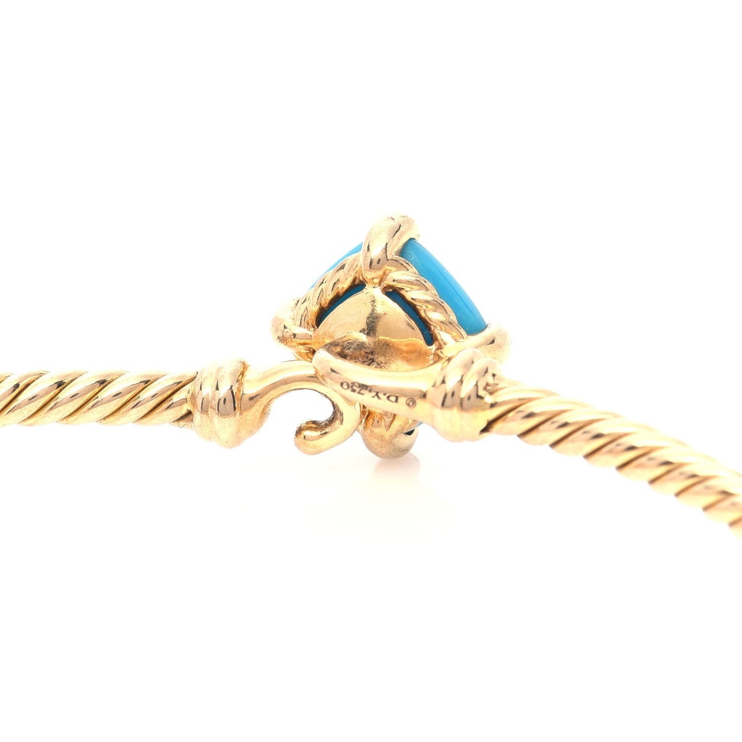 David Yurman 18K Yellow Gold Diamond Turquoise Chatelaine Bracelet 5 of 5
