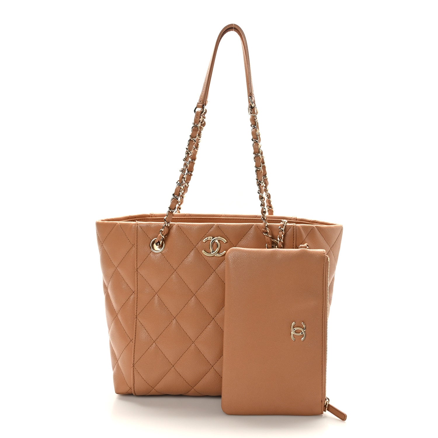 Chanel Caviar Quilted Small Shopping Tote Dark Beige 3 of 11
