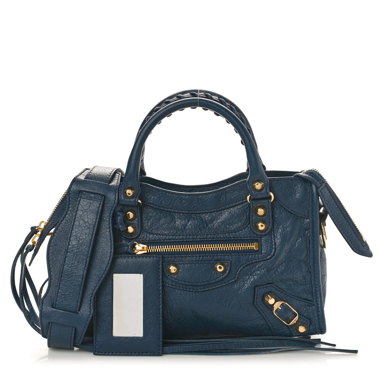 Agneau Classic Gold Hardware Mini City Bleu De Minuit