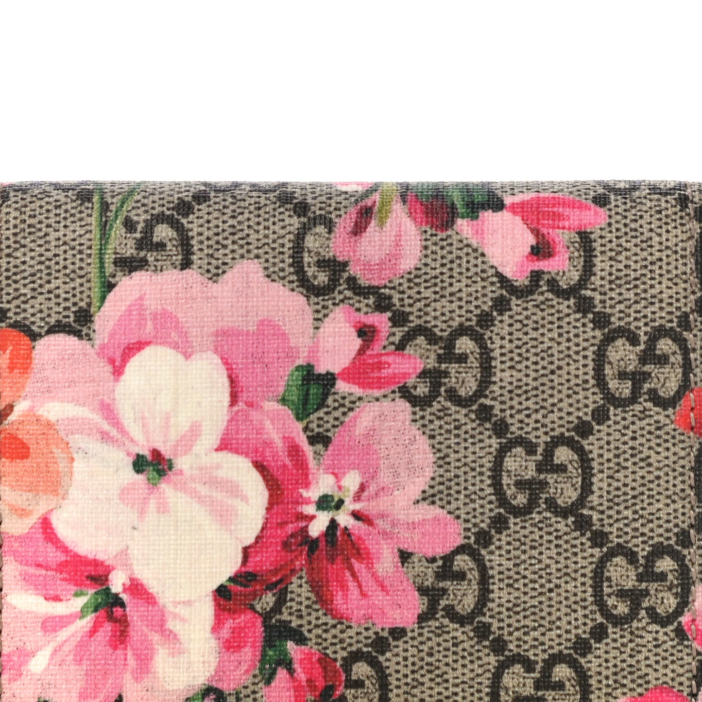 GG Supreme Monogram Blooms Card Case Beige Multicolor Dry Rose