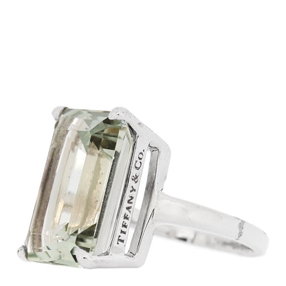 Tiffany Sterling Silver Green Quartz Sparklers Cocktail Ring 47/4 3 of 5