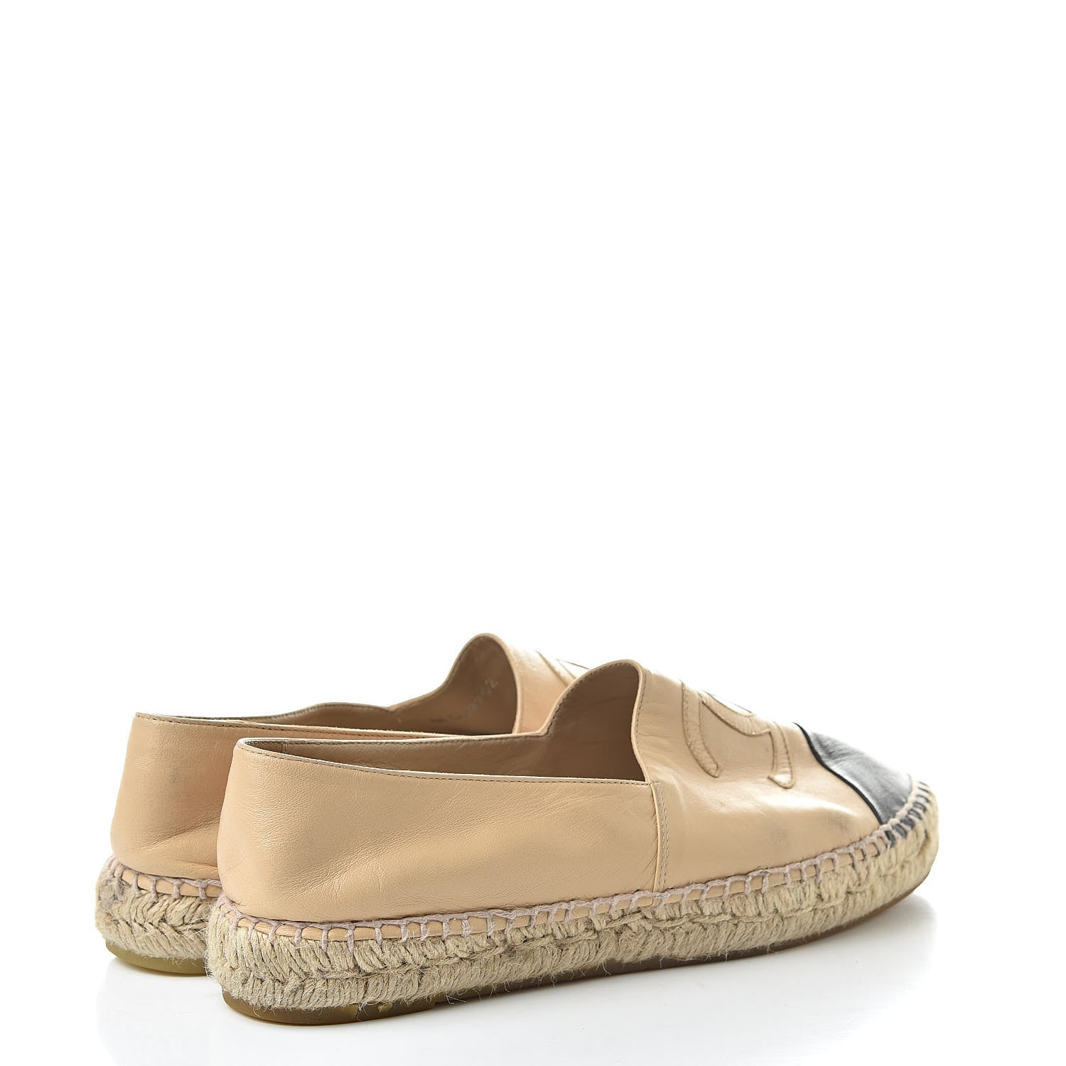Chanel Lambskin CC Espadrilles 40 Beige Black 4 of 14