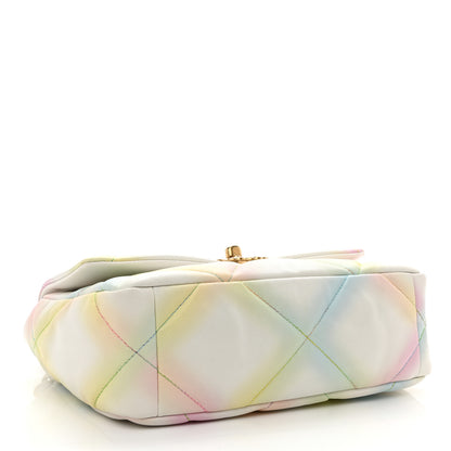 Chanel Printed Goatskin Quilted Medium Chanel 19 Flap White Multicolor 4 of 9