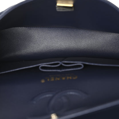 Chanel Lambskin Quilted Small Double Flap Dark Blue 5 of 11
