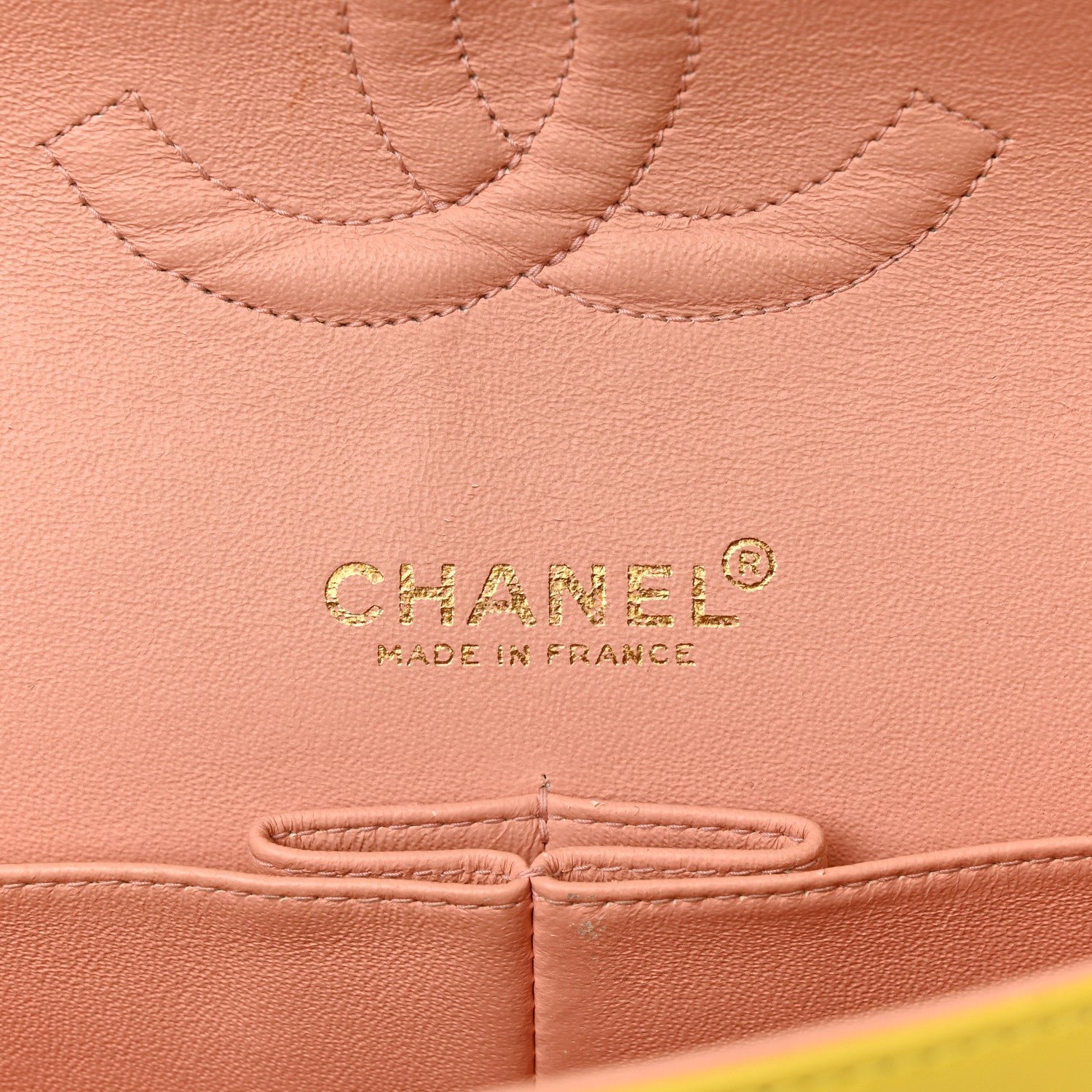 Chanel Lambskin Quilted Medium Double Flap Yellow Pink 6 of 16