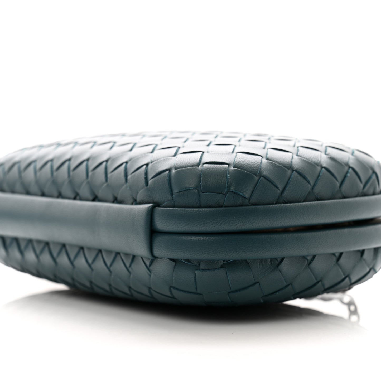 Nappa Intrecciato Chain Knot Clutch Mallard