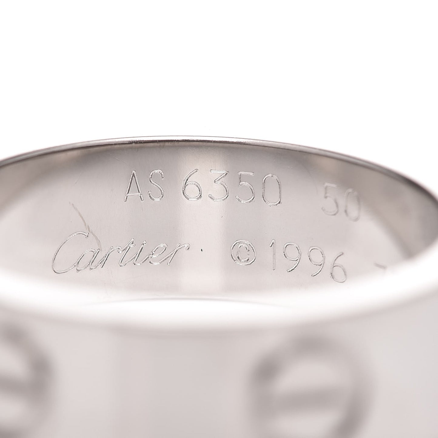 18K White Gold 5.5mm LOVE Ring 50 5.25