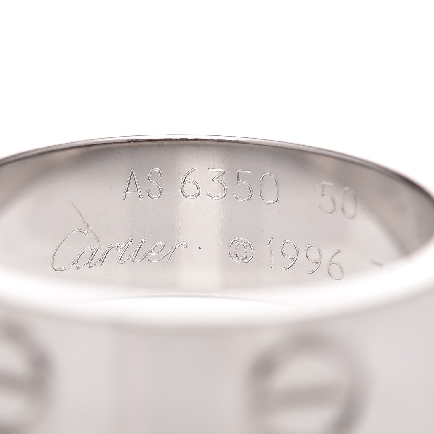 Cartier 18K White Gold 5.5mm LOVE Ring 50 5.25 3 of 4