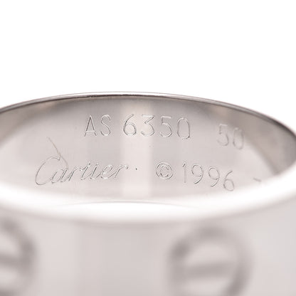 Cartier 18K White Gold 5.5mm LOVE Ring 50 5.25 3 of 4