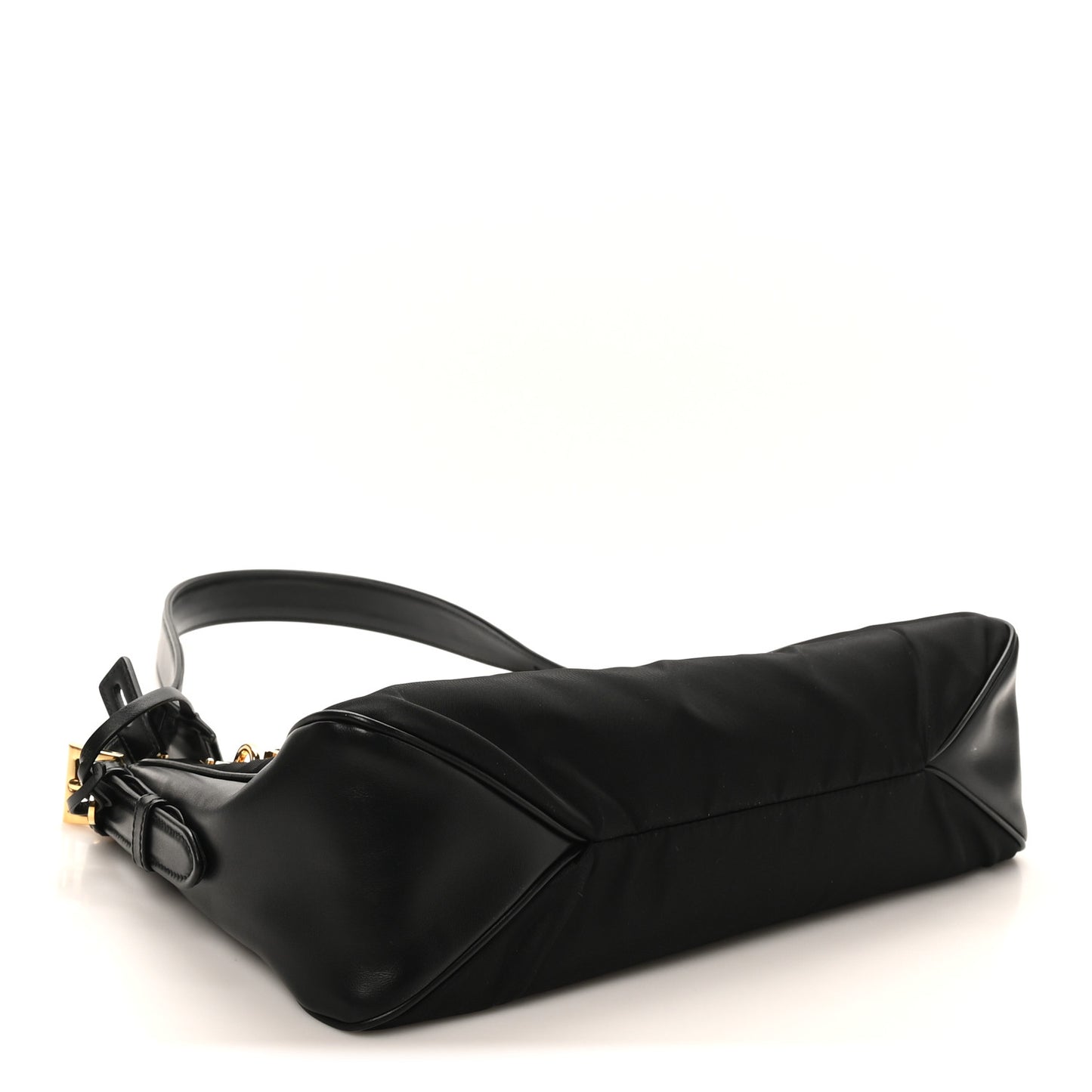 Re-Nylon Vitello Large Aimee Shoulder Bag Black