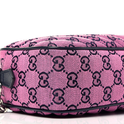Gucci Monogram Multicolor Matelasse Diagonal Small GG Marmont Chain Shoulder Bag Pink Blue 8 of 9