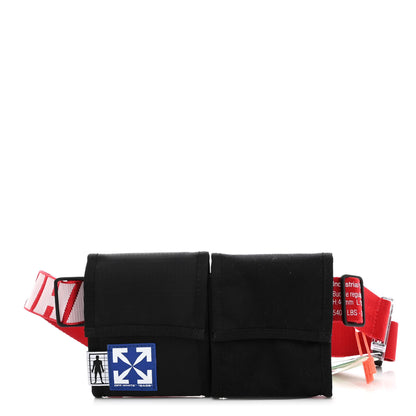 Off-White Nylon Two Pocket Belt Bag Black Red 1 of 10