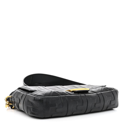Fendi Nappa FF 1974 Embossed Baguette Black 4 of 9