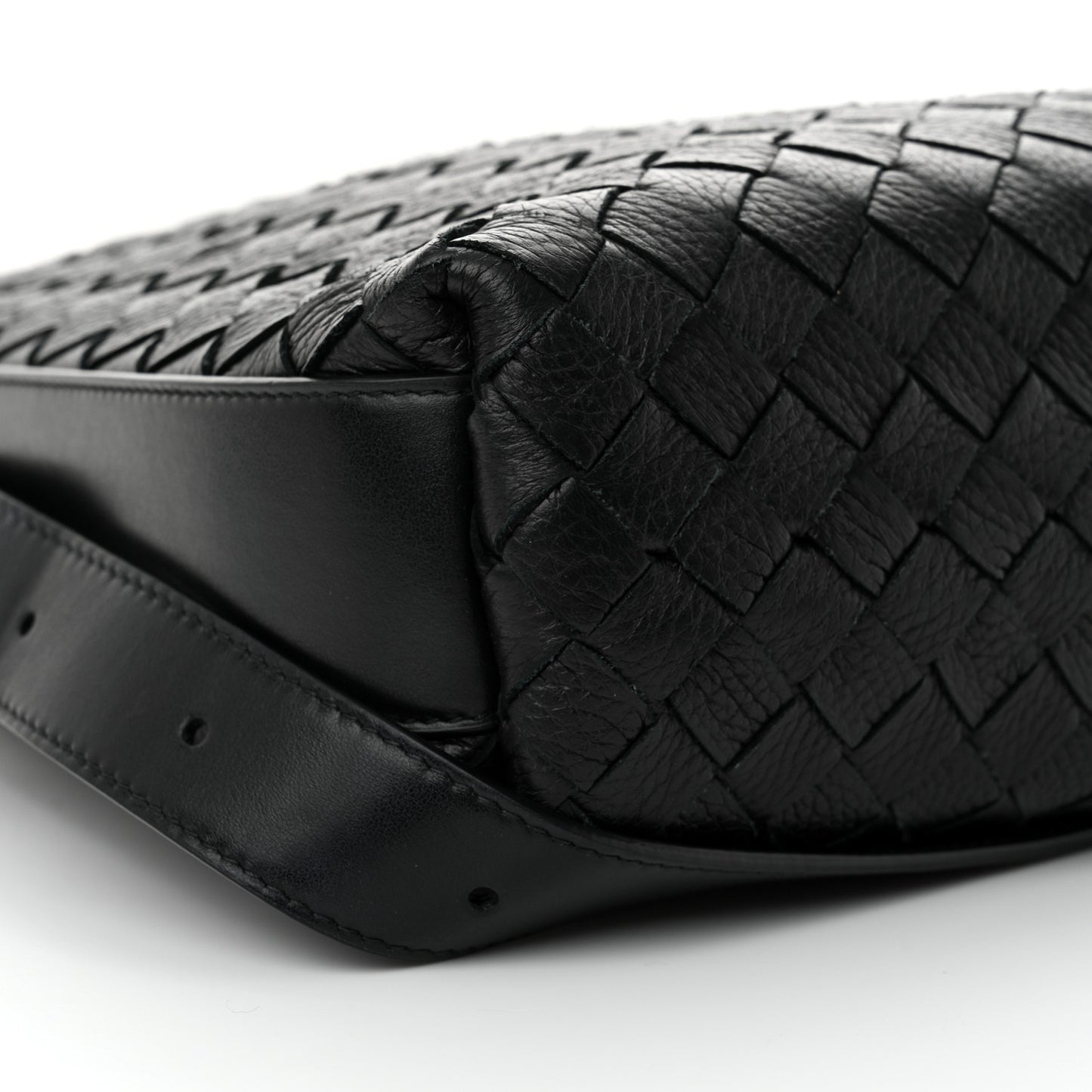 Deerskin Intrecciato Small Traveler Hobo Black