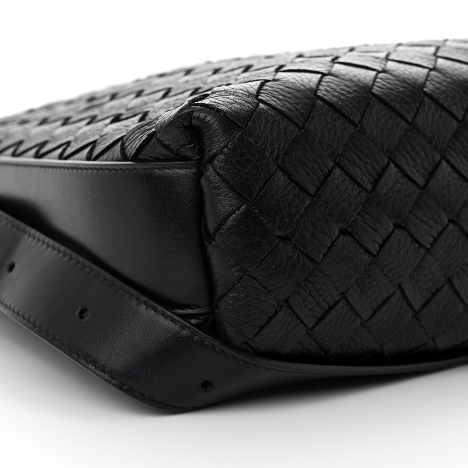 Bottega Veneta Deerskin Intrecciato Small Traveler Hobo Black 9 of 11