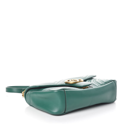Gucci Calfskin Matelasse Small GG Marmont Shoulder Bag Emerald Green 4 of 9