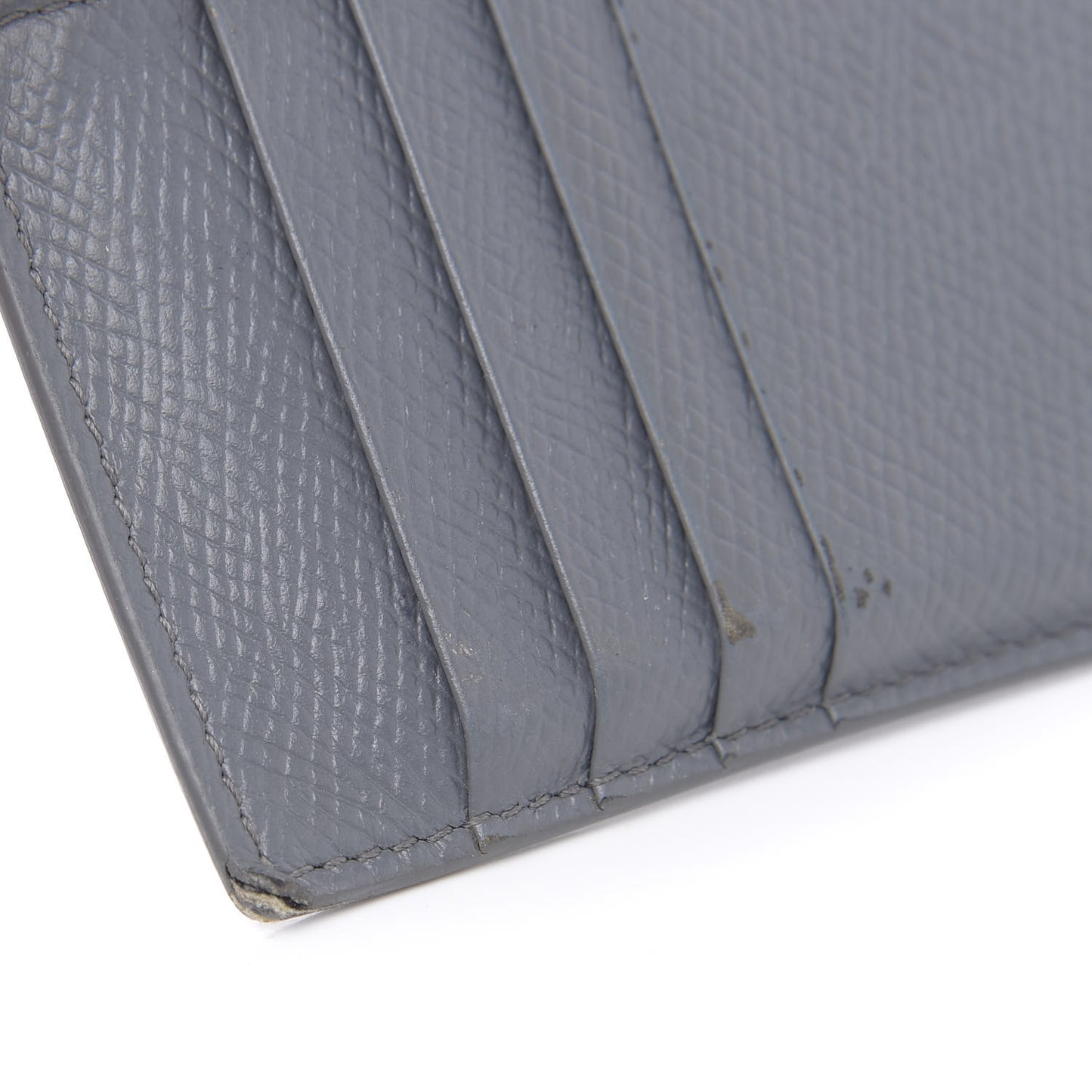 Grained Calfskin Zipped Card Holder Medium Grey