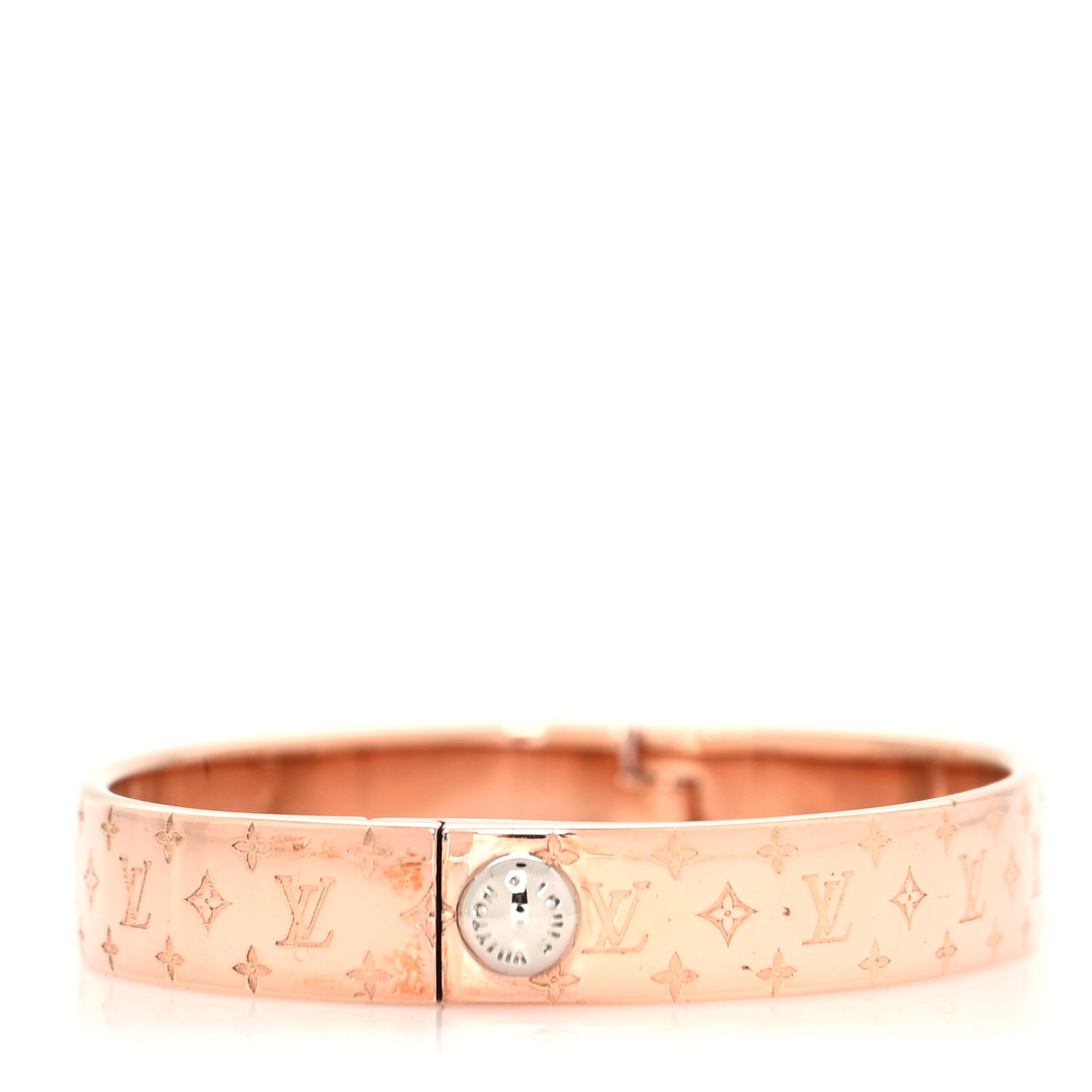 Brass Monogram Nanogram Cuff M Pink Gold