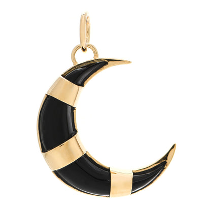 Foundrae 18K Yellow Gold Black Onyx Medium Crescent Pendant 1 of 3