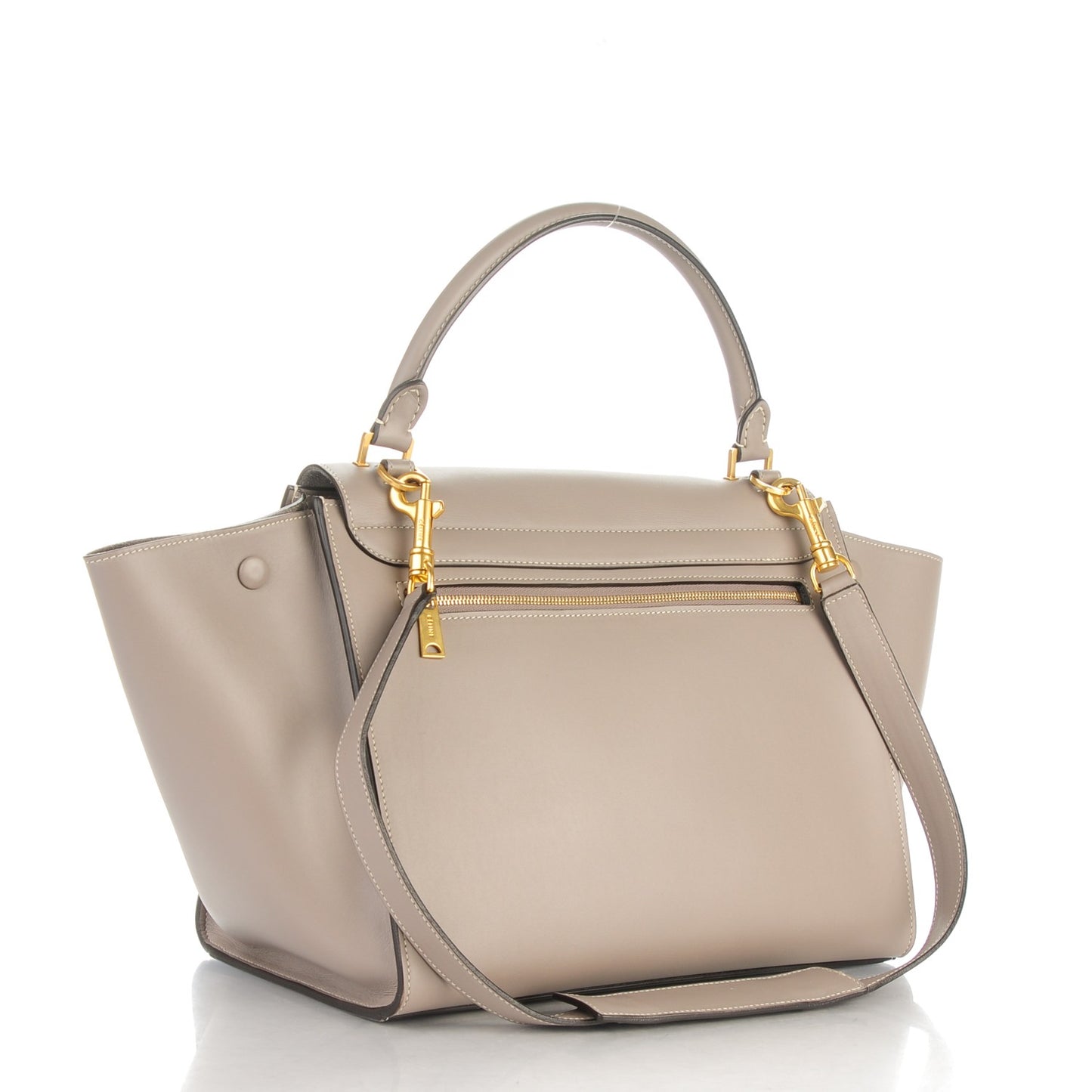 Natural Calfskin Medium Trapeze Light Grey