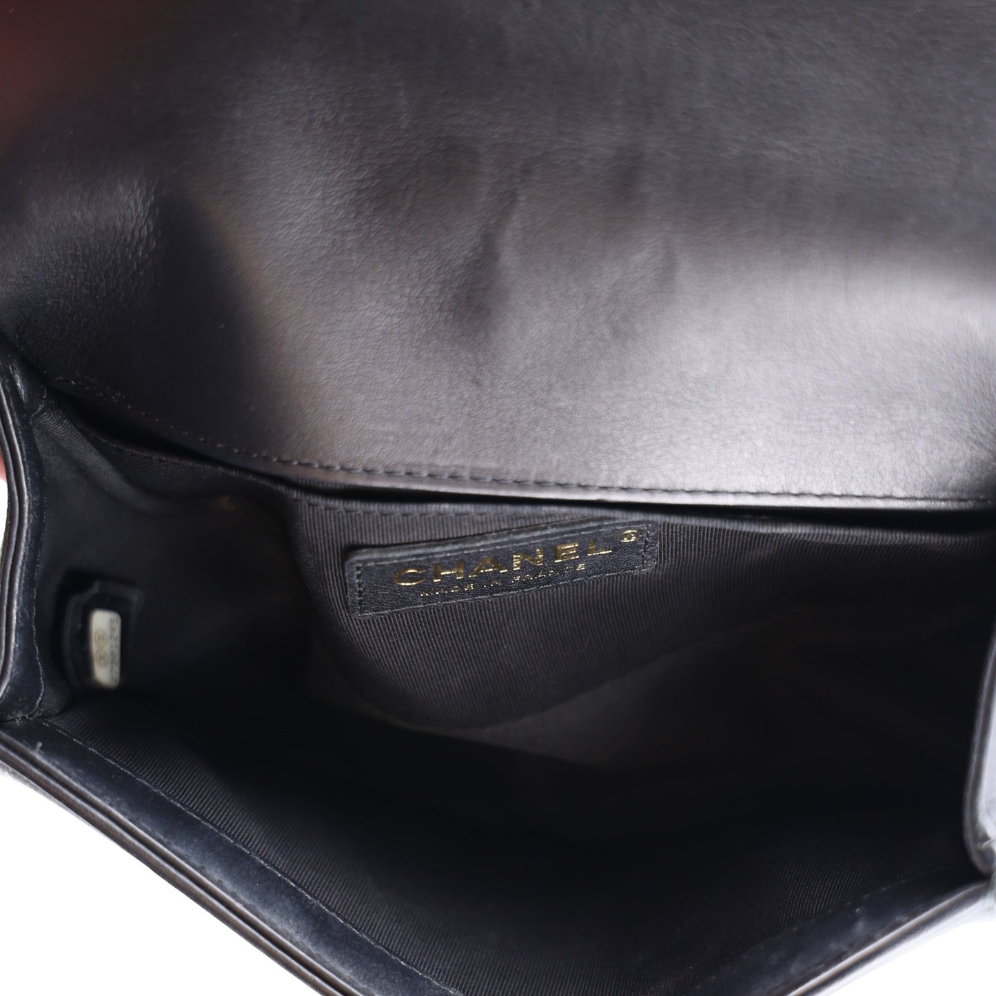 Lambskin Quilted Small Boy Flap Black