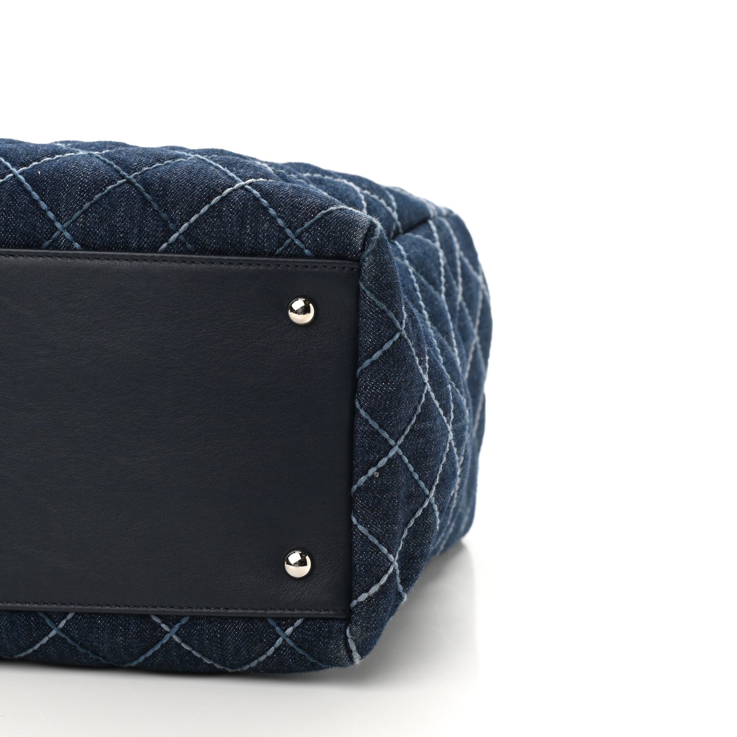 Chanel Denim Quilted Large Coco Handle Shopping Tote Blue 11 of 11