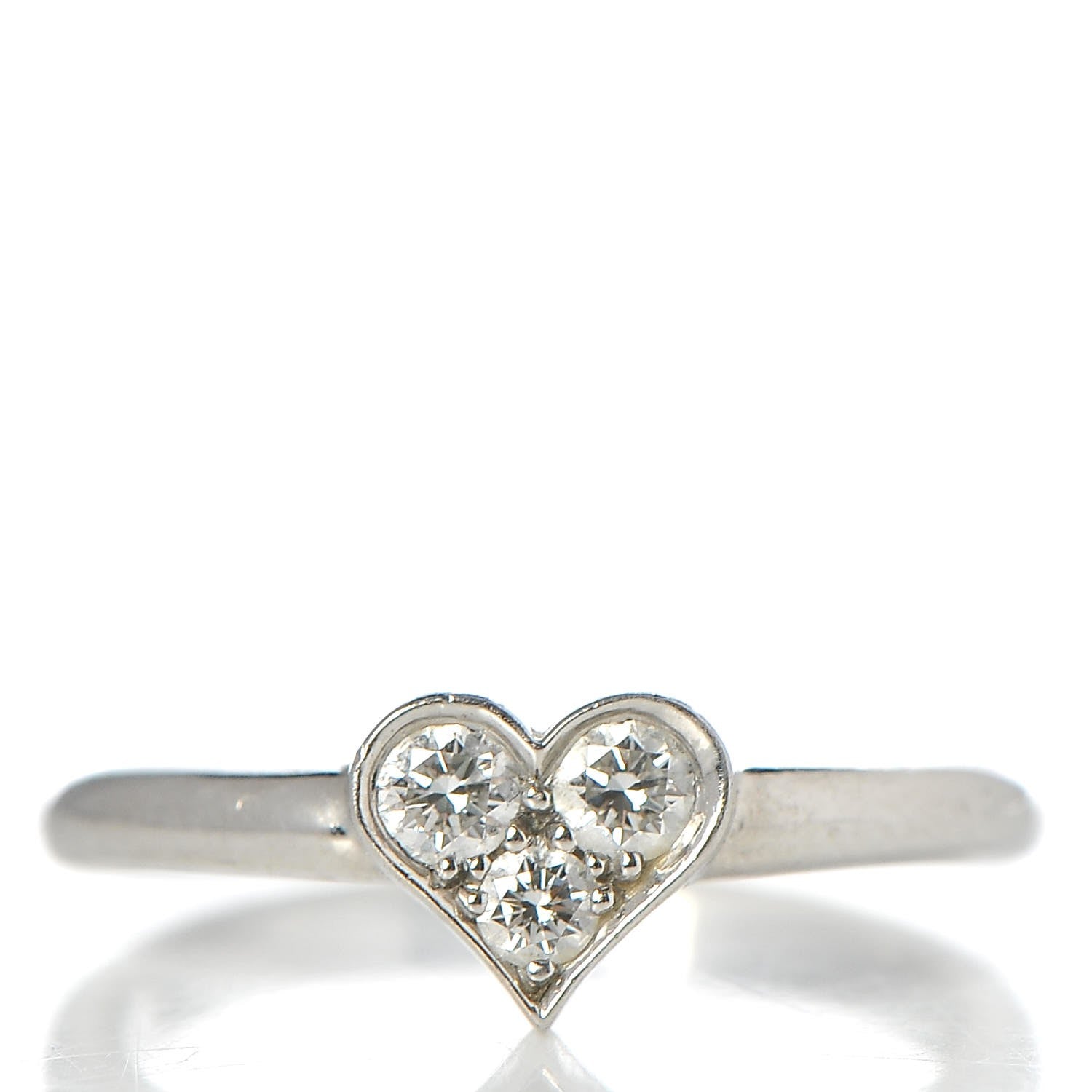 Tiffany Platinum Diamond Hearts Ring 51.9 6 1 of 4