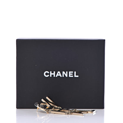 Chanel Metal Cha-Nel Logo Drop Earrings Gold 5 of 5