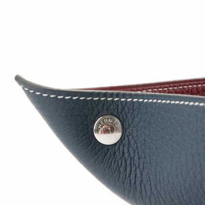 Hermes Taurillon Clemence Mises et Relances GM Change Tray Rouge H Bleu Abysse 4 of 8