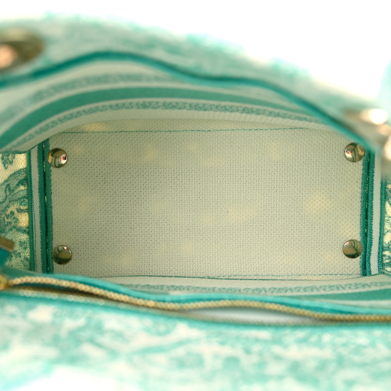 Christian Dior Canvas Toile De Jouy Embroidered Medium Lady D-Lite Aquamarina 5 of 10