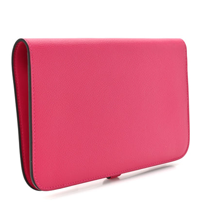 Hermes Evercolor Laque Dogon Duo Wallet Rose Mexico 4 of 11