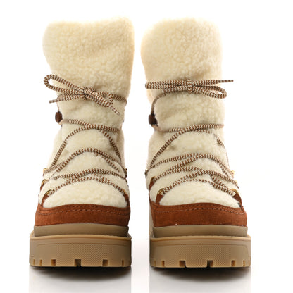 Valentino Garavani Suede Shearling Vlogo Trekkgirl 25/40mm Boots 38.5 Selleria 2 of 9