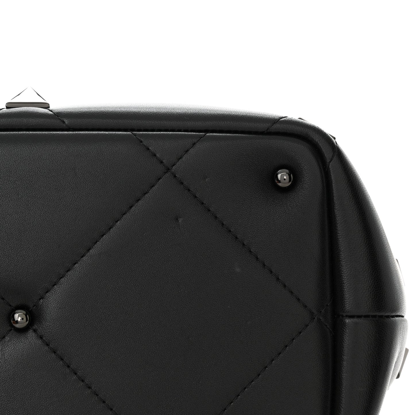 Nappa Monochrome Roman Stud The Handle Bag Black