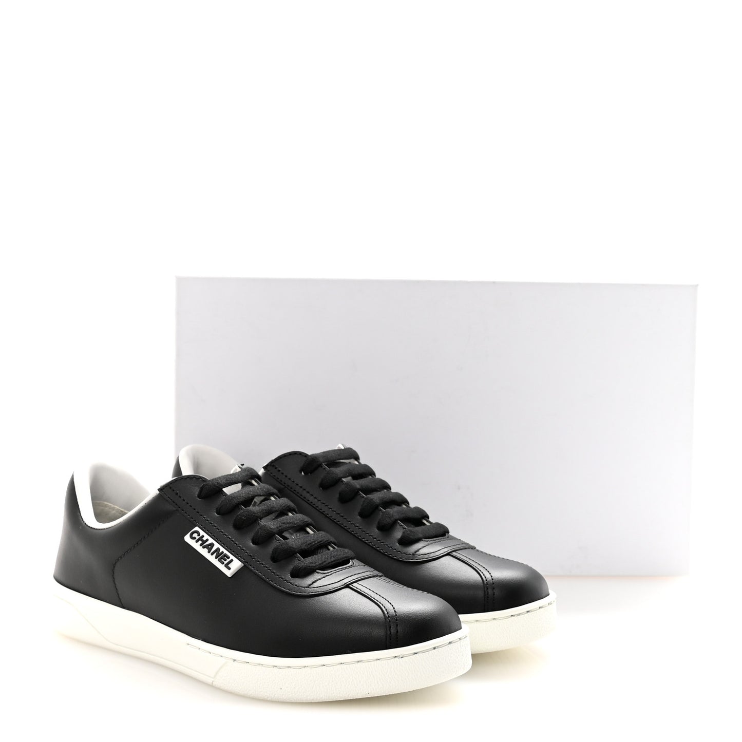 Calfskin CC Womens Sneakers 37 Black