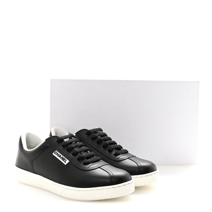 Chanel Calfskin CC Womens Sneakers 37 Black 10 of 10