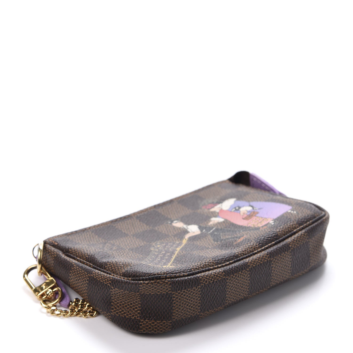 Louis Vuitton Damier Ebene Illustre Mini Pochette Accessories Violet 3 of 8
