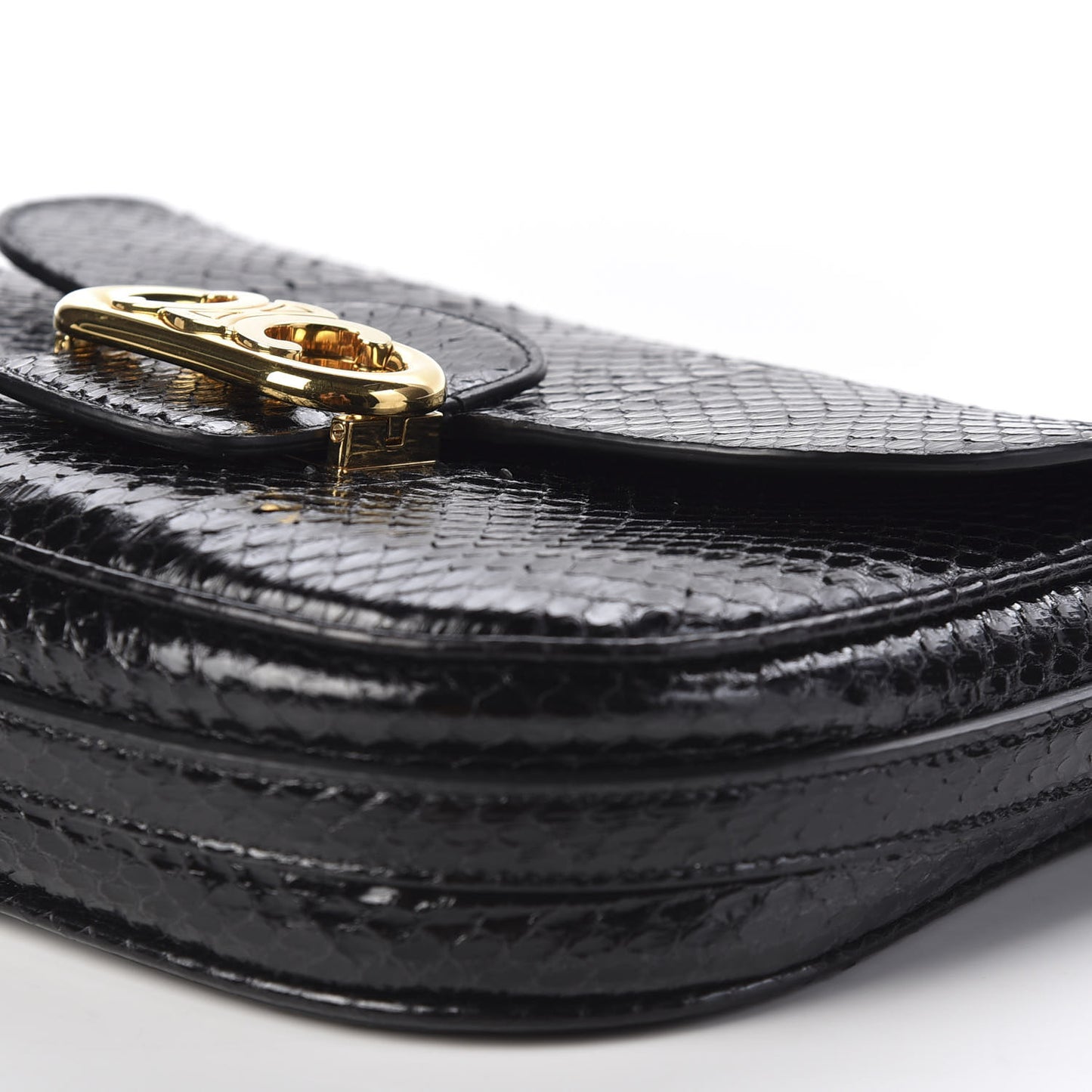 Snakeskin Medium Chain Maillon Triomphe Black