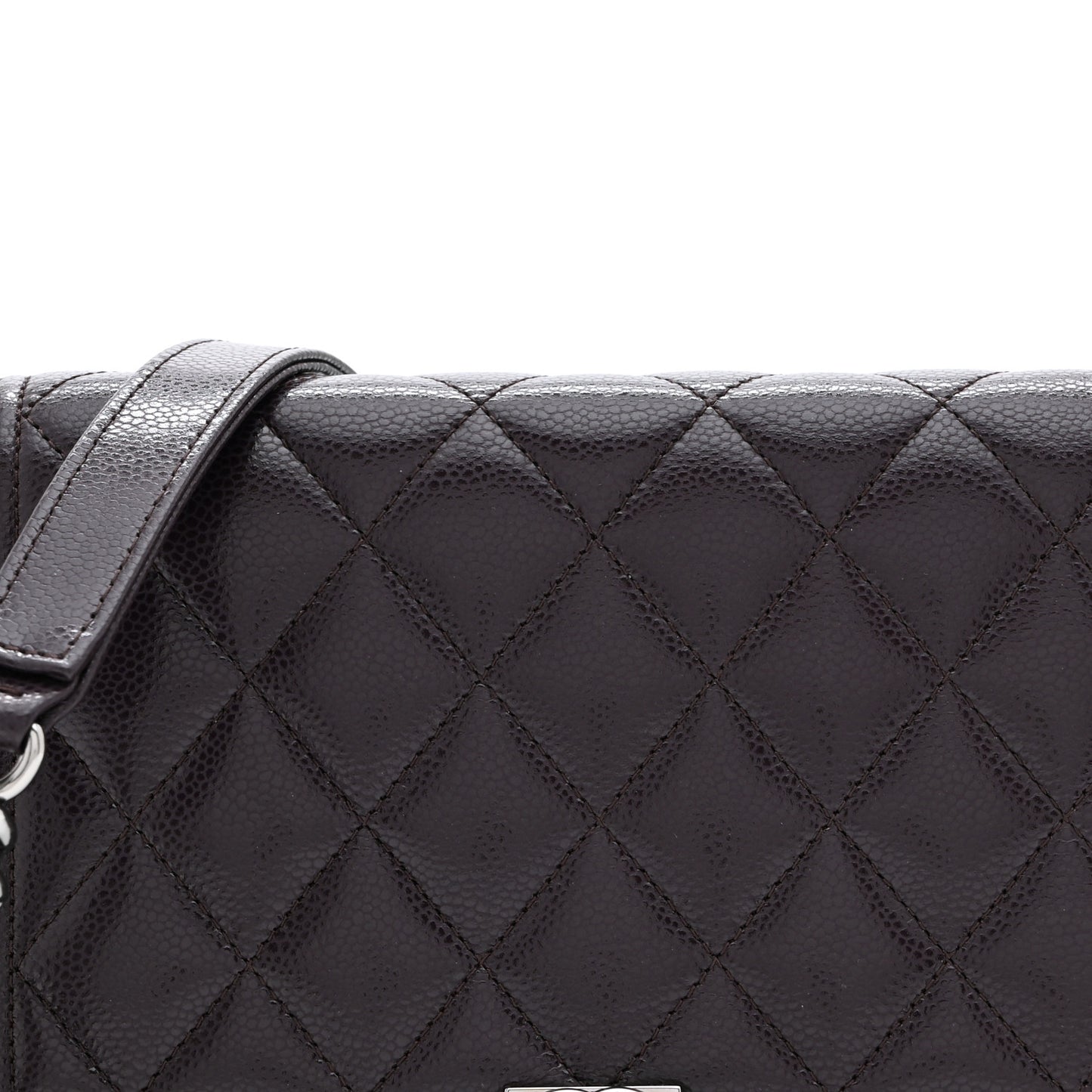 Caviar Quilted Boy Wallet On Chain WOC Dark Purple