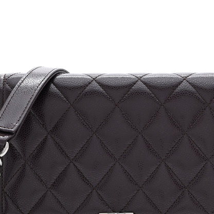 Chanel Caviar Quilted Boy Wallet On Chain WOC Dark Purple 9 of 11