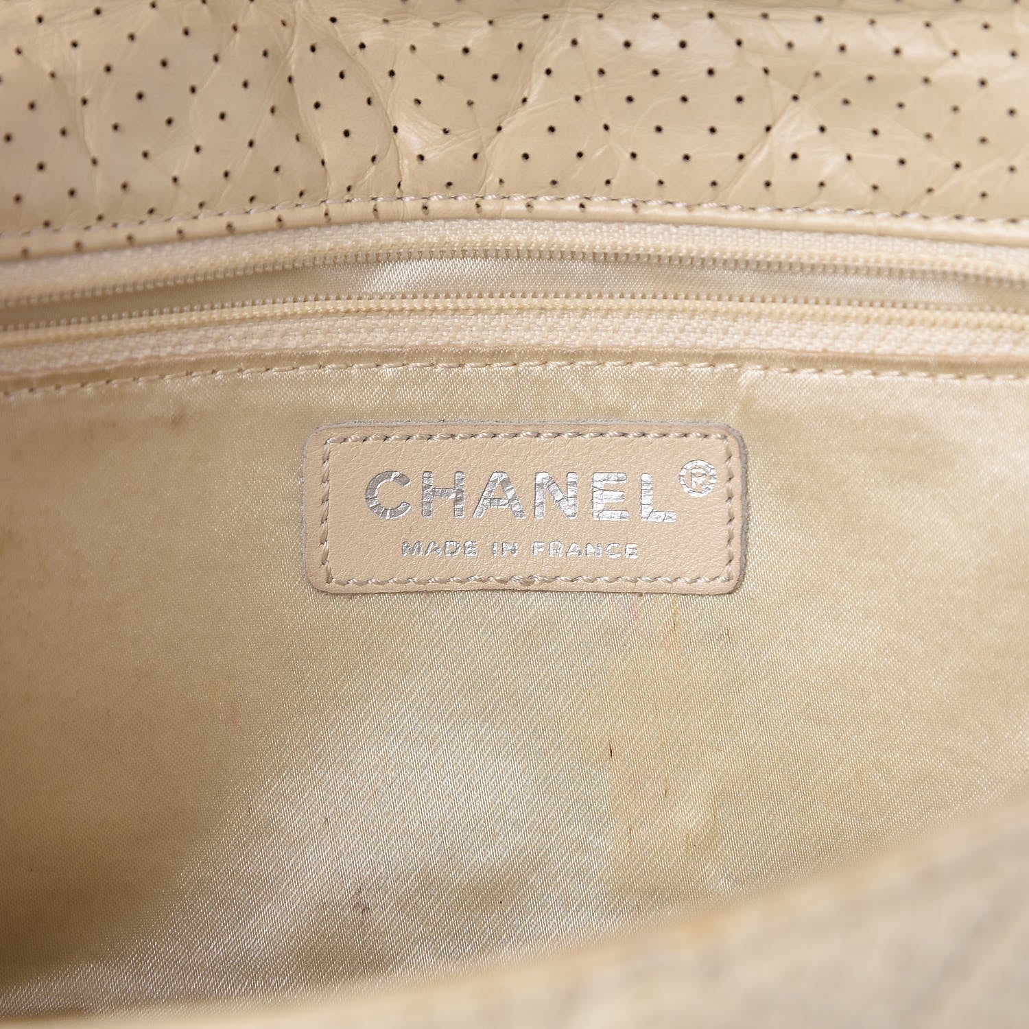 Chanel Aged Calfskin Perforated Small Flap Beige Clair 7 of 15