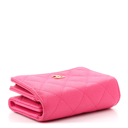 Chanel Caviar Quilted CC Zip Compact Trifold Wallet Pink 4 of 8