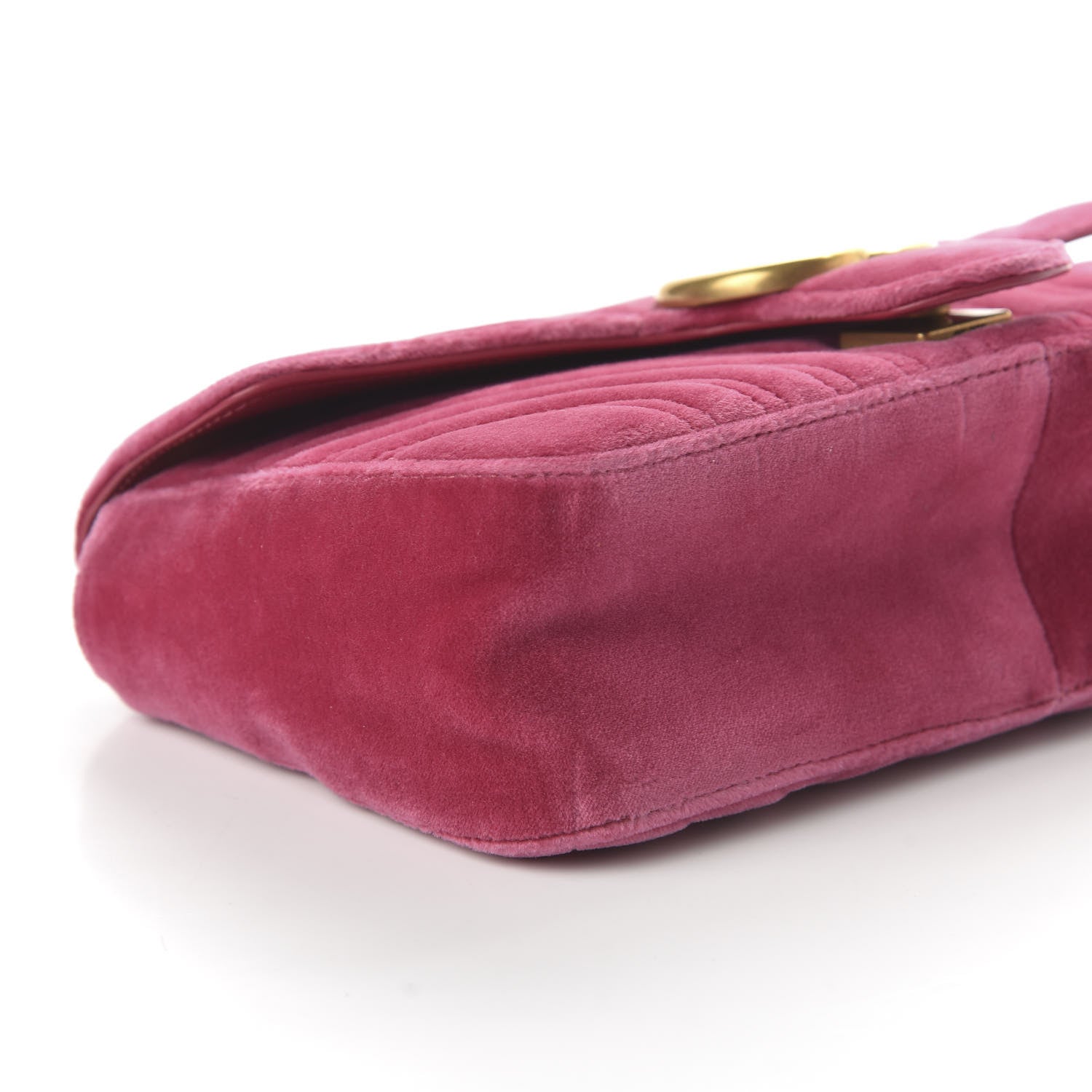 Gucci Velvet Matelasse Small GG Marmont Shoulder Bag Light Raspberry Rose 6 of 10
