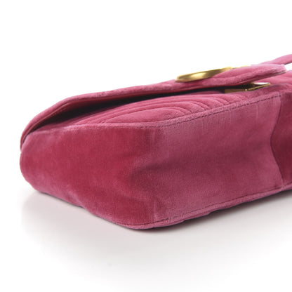 Gucci Velvet Matelasse Small GG Marmont Shoulder Bag Light Raspberry Rose 6 of 10