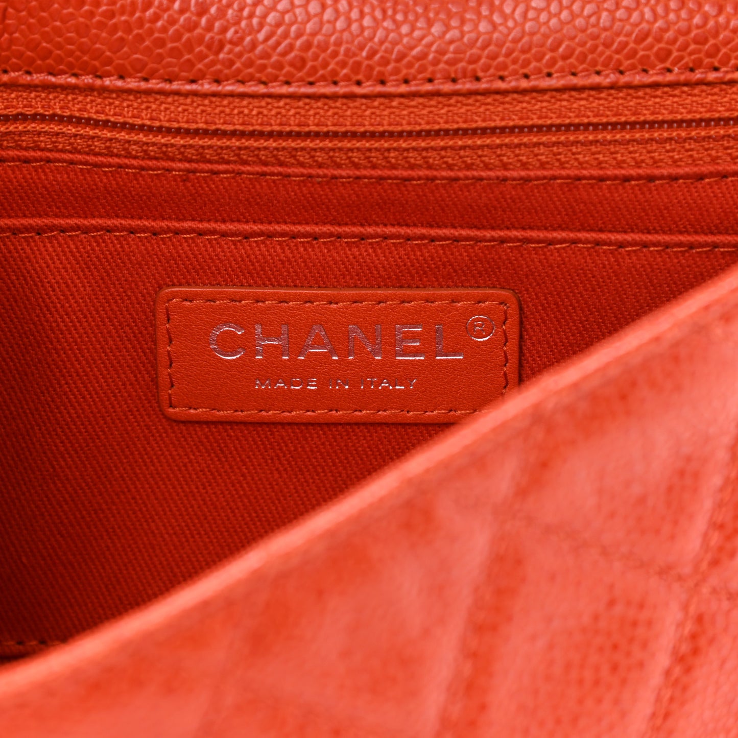 Caviar Small Natural Beauty Flap Dark Orange