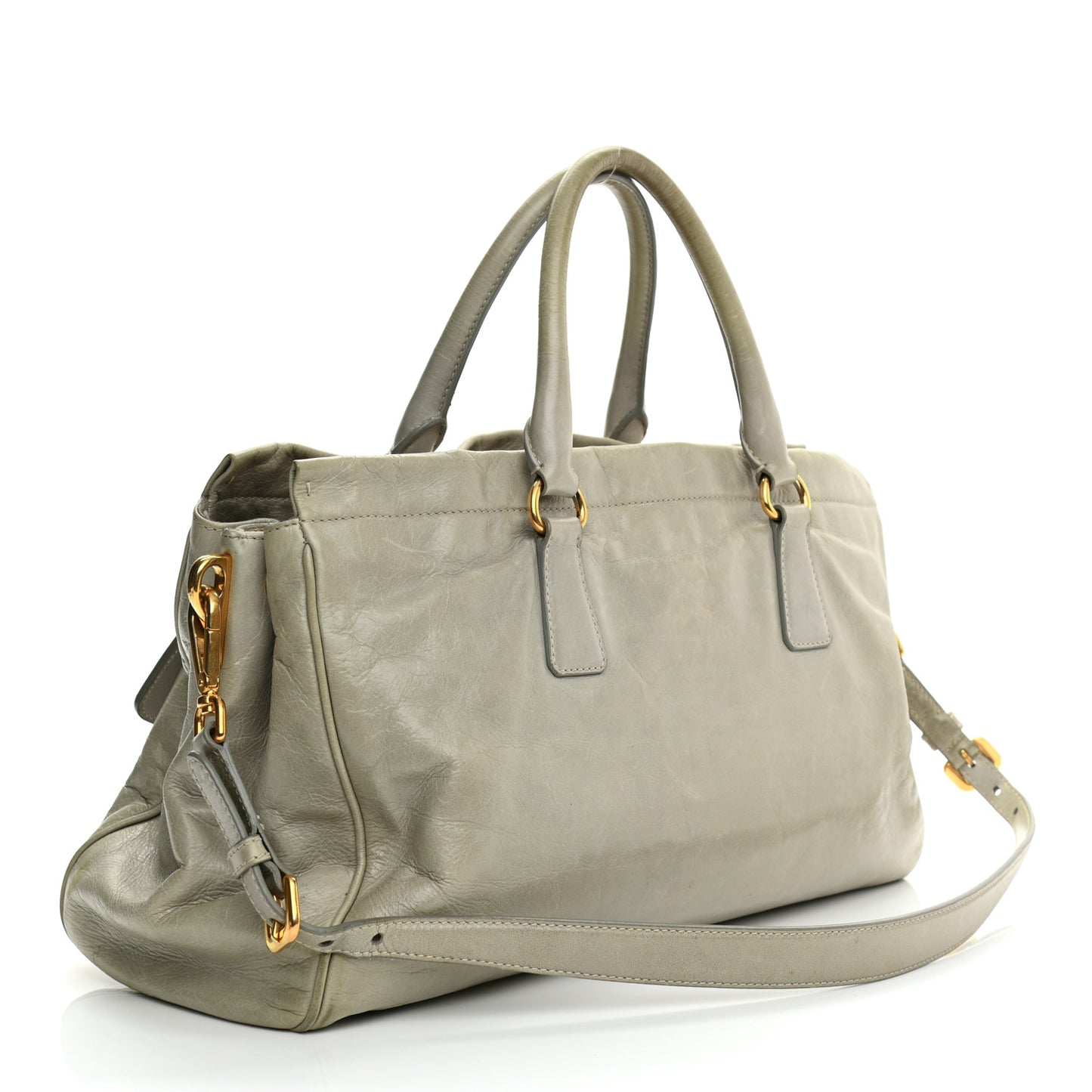 Glace Calfskin Satchel Argilla