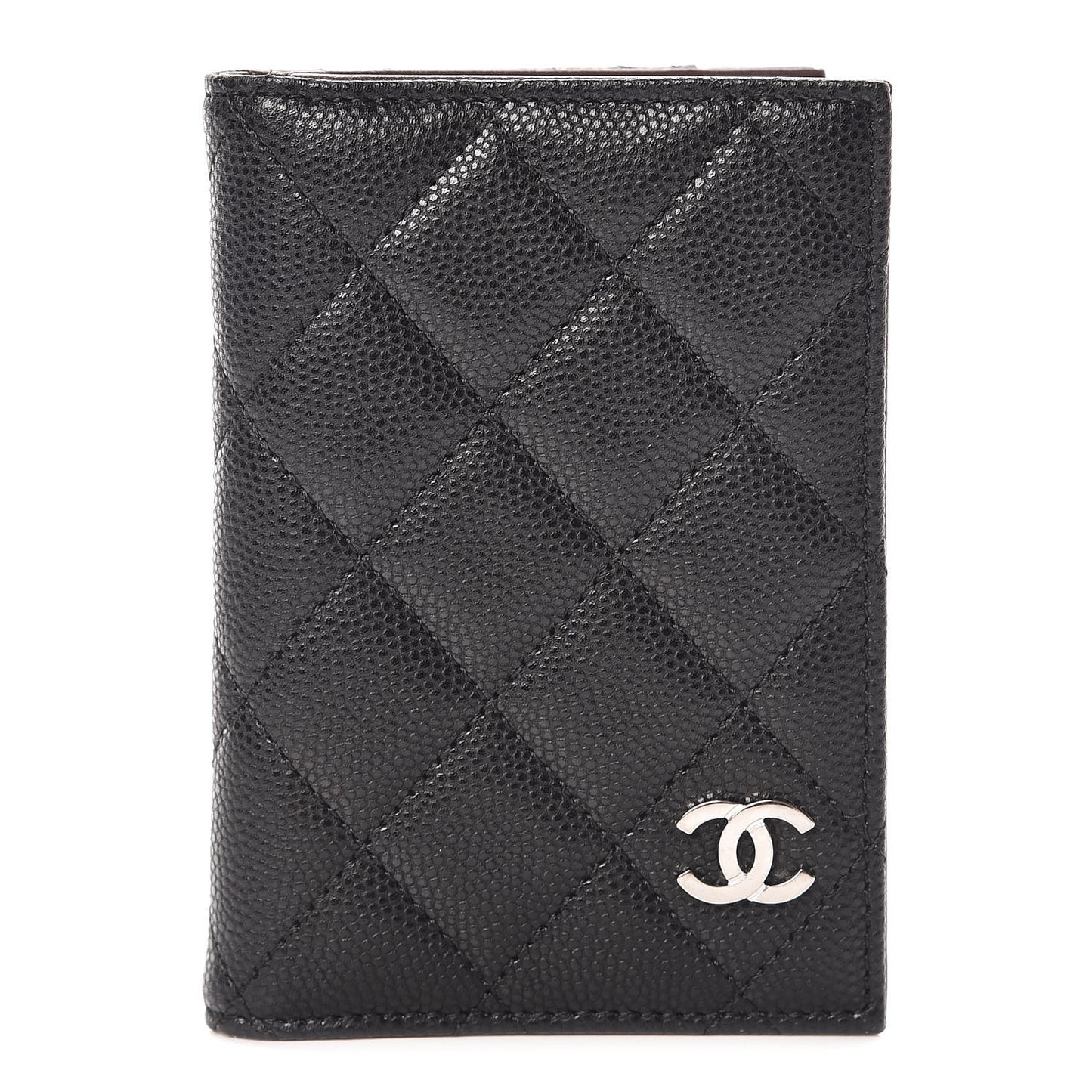 Caviar Quilted Card Holder Wallet Black
