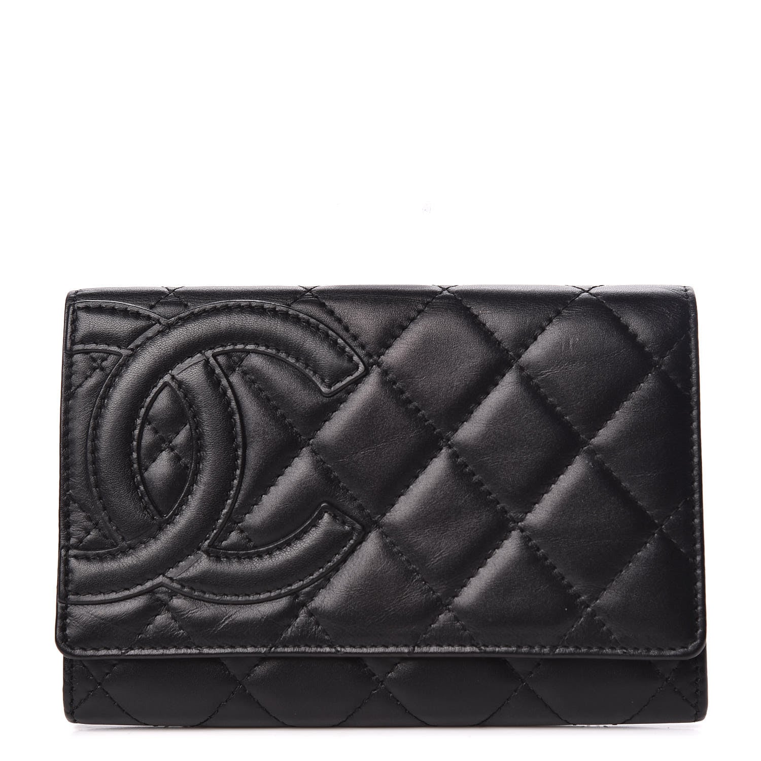 Chanel Calfskin Quilted Cambon Flap Wallet Black 1 of 13